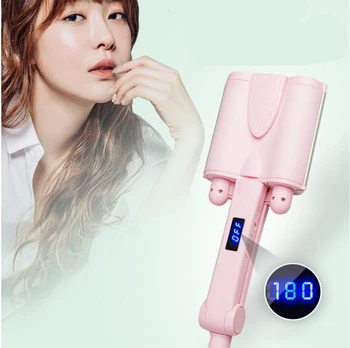 Tourmaline Ceramic Hair Curler LED Curling Iron Triple Barrels Deep Big Waver Hair Curling Iron Hair Styling Crimper 26 32mm
Tourmaline Ceramic Hair Curler LED Curling Iron Triple Barrels Deep Big Waver Hair Curling Iron Hair Styling Crimper 26 32mm