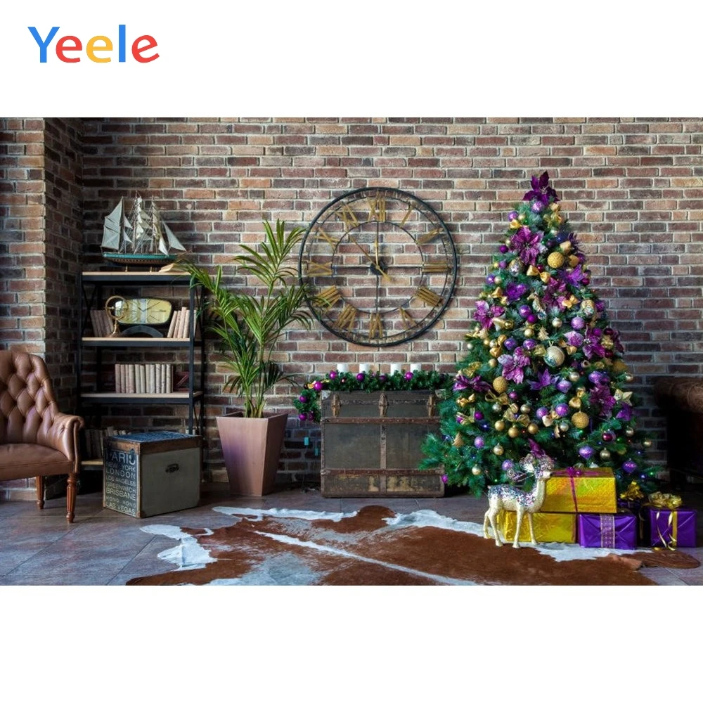 Yeele Vinyl Christmas Tree Gifts Clock Brick Wall Party Photography Backdrop Customized Photographic Background Photo Studio
Yeele Vinyl Christmas Tree Gifts Clock Brick Wall Party Photography Backdrop Customized Photographic Background Photo Studio