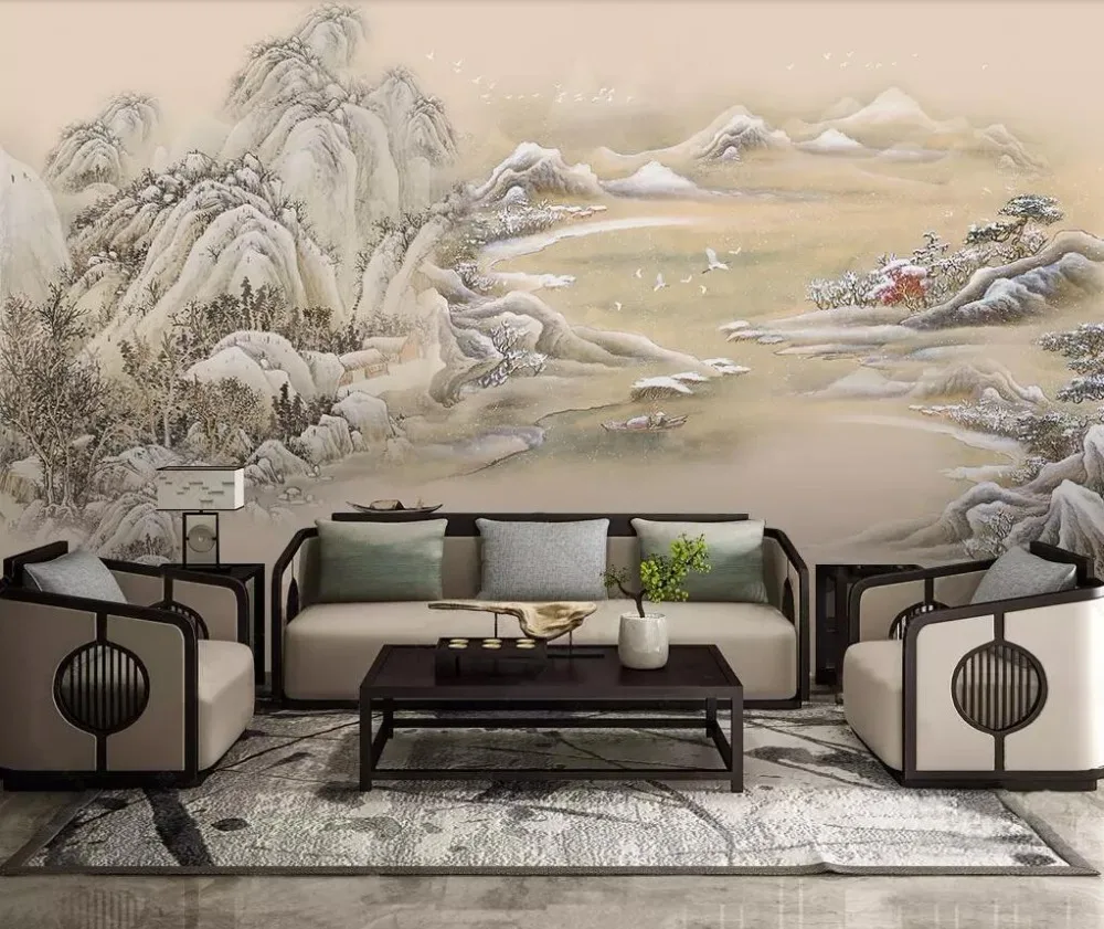 Chinese style artistic conception Chinese painting landscape living room background wall decoration painting
Chinese style artistic conception Chinese painting landscape living room background wall decoration painting