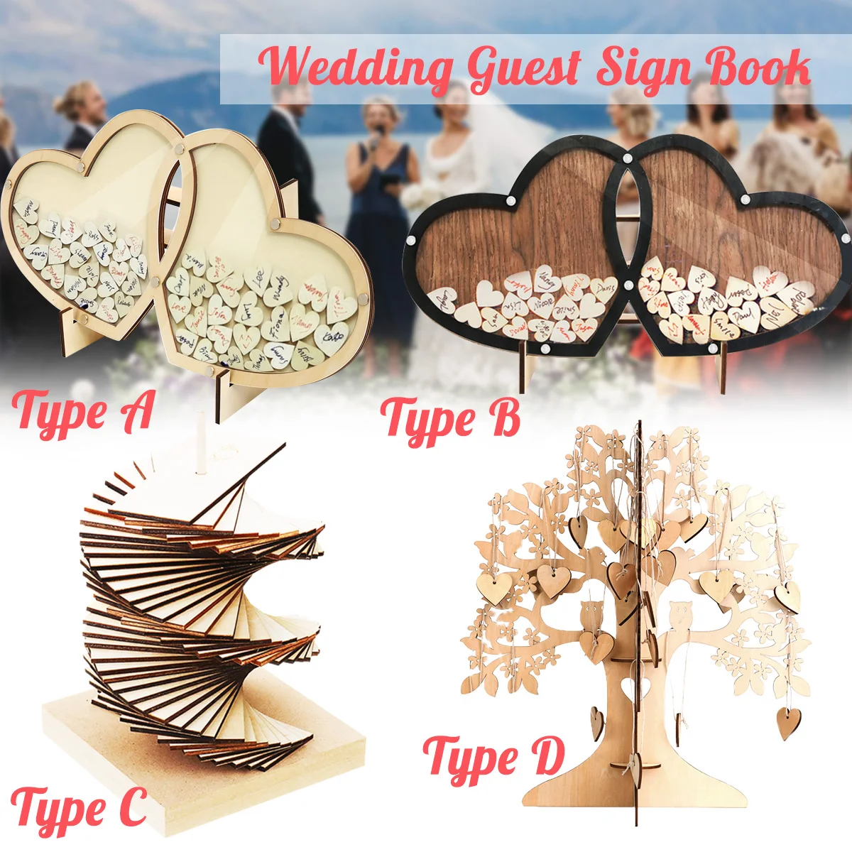 Wedding Guest Book Tree Wooden Hearts Rustic Visit Signature Sign Book Ornaments for Wedding Party Craft Decoration Supplies
Wedding Guest Book Tree Wooden Hearts Rustic Visit Signature Sign Book Ornaments for Wedding Party Craft Decoration Supplies