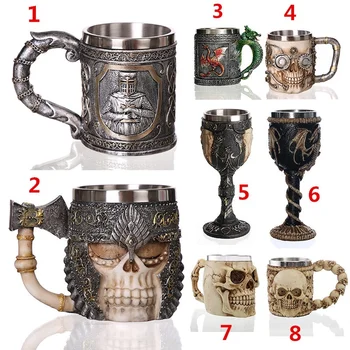 GOTHIC Skull Mug Dragon Goblet Goth Retro Style Stainless Steel Resin Material Coffee Tea Beer Drinkware for Halloween Party
GOTHIC Skull Mug Dragon Goblet Goth Retro Style Stainless Steel Resin Material Coffee Tea Beer Drinkware for Halloween Party