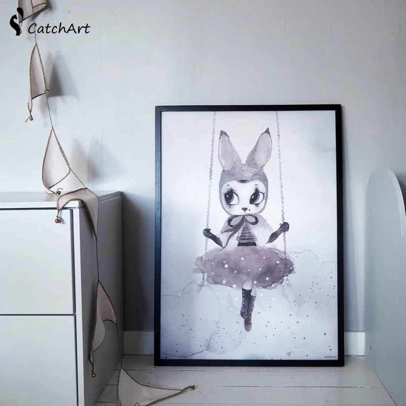 Nordic Mask Rabbit Girl On Moon Angel Cartoon Canvas Painting Wall Pictures for Kids Nursery Room Decoration Wall Poster
Nordic Mask Rabbit Girl On Moon Angel Cartoon Canvas Painting Wall Pictures for Kids Nursery Room Decoration Wall Poster