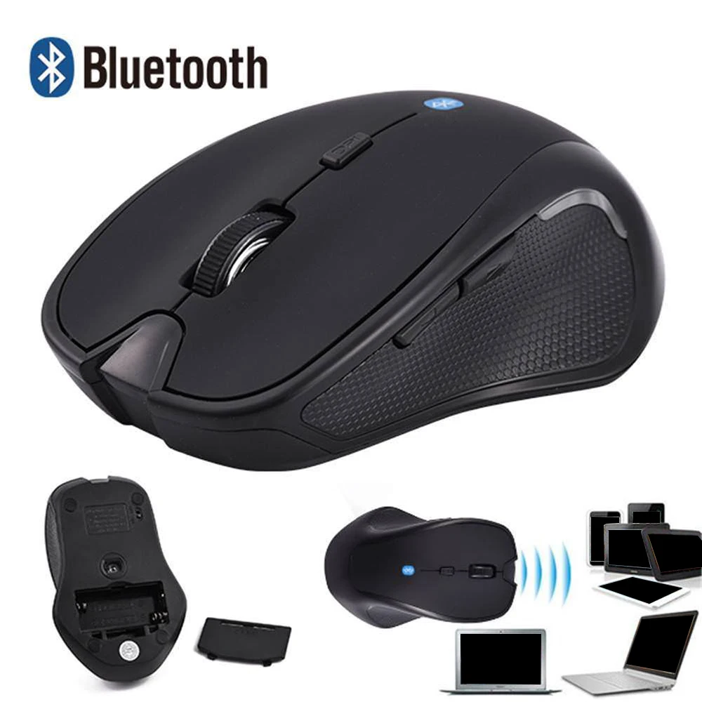 

2019 New Wireless Mouse Ergonomic Design 1600DPI Bluetooth V3.0 for Android Phone Tablet PC Desktop Laptop Black