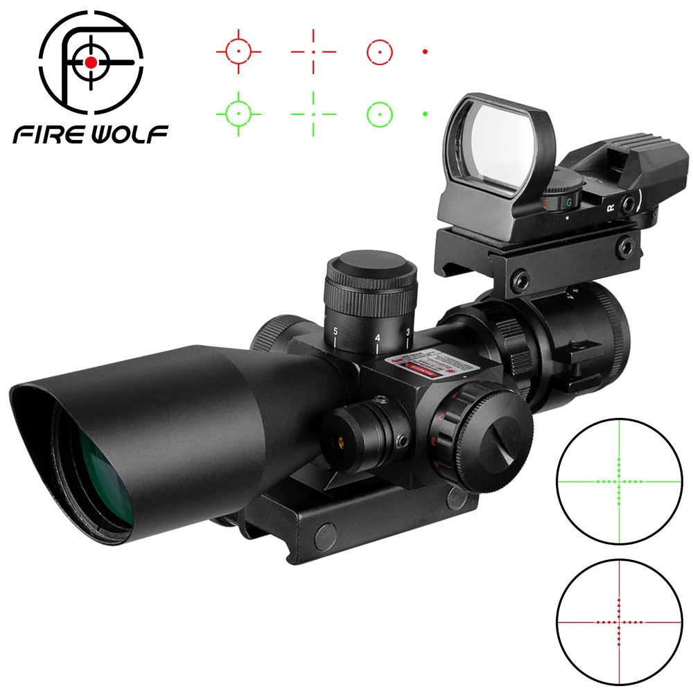 2.5-10x40 Tactical Rifle Scope R Laser Hunting illuminated Airsoft Riflescope Sight+Reflex Red Dot Sight Combination Suit
2.5-10x40 Tactical Rifle Scope R Laser Hunting illuminated Airsoft Riflescope Sight+Reflex Red Dot Sight Combination Suit