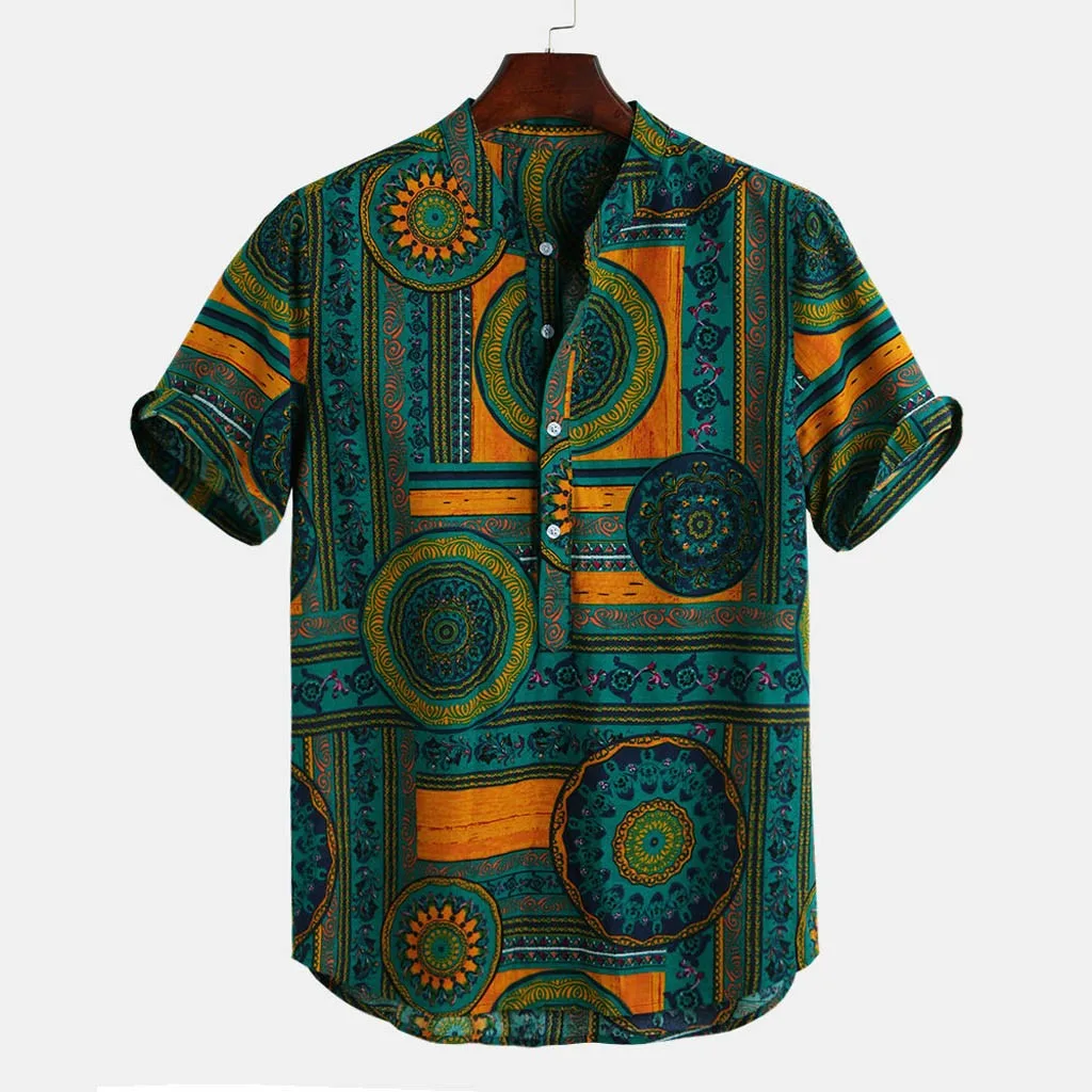 Fashion 2019 New Men's Camisa Masculina High Quality Men's Cotton Linen Printed Short Sleeve Casual Henley Shirts Tie Tops
Fashion 2019 New Men's Camisa Masculina High Quality Men's Cotton Linen Printed Short Sleeve Casual Henley Shirts Tie Tops