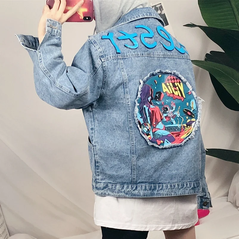 SexeMara new style Cartoon Print Hooded Retro Tide Brand Denim Jacket Free shipping
SexeMara new style Cartoon Print Hooded Retro Tide Brand Denim Jacket Free shipping