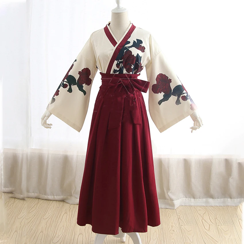 Wholesale Material Japanese Style Kimono Drress For Women Taisho Girl