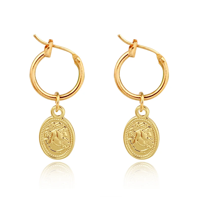 1pair Classical Queen Gold Color Oval Hoop Earring For Women Trendy Round Circle Earrings With Pendant Jewelry Gift E102-7
1pair Classical Queen Gold Color Oval Hoop Earring For Women Trendy Round Circle Earrings With Pendant Jewelry Gift E102-7