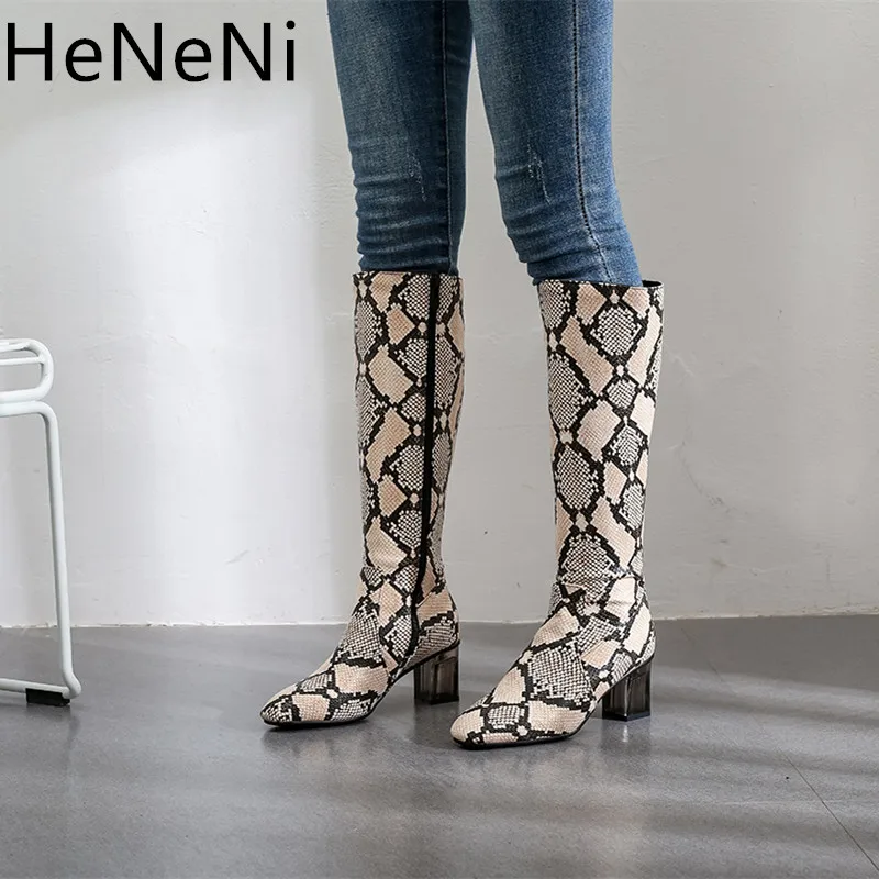 Autumn Winter Women boots Snake print women thick heels boots Knee High long was thin Jane Martin high simple boots bota feminin
Autumn Winter Women boots Snake print women thick heels boots Knee High long was thin Jane Martin high simple boots bota feminin