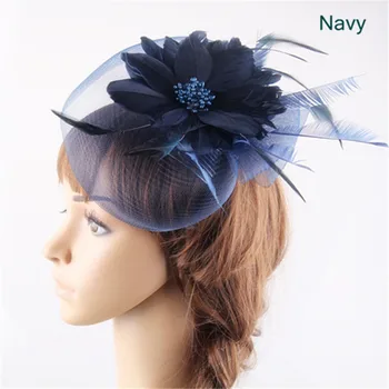 Navy color feather flower fascinators Crinoline hats hair comb with royal race wedding party feather headwear Multiple colors
Navy color feather flower fascinators Crinoline hats hair comb with royal race wedding party feather headwear Multiple colors