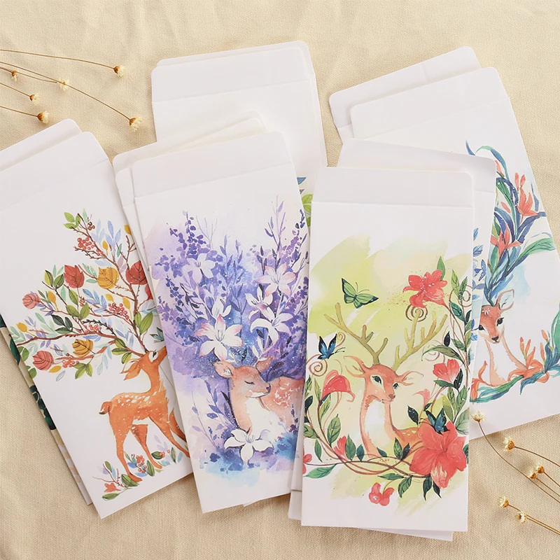 JIANWU 12pcs Lovely deer Chinese style 5 paper envelope bag card postcard envelope bag stationery
JIANWU 12pcs Lovely deer Chinese style 5 paper envelope bag card postcard envelope bag stationery