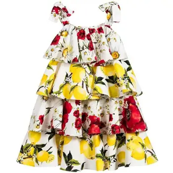 Roimyal Wholesale free shipping Summer girls beach dress European and American girls lemon fruit cascade cake Princess Dress
Roimyal Wholesale free shipping Summer girls beach dress European and American girls lemon fruit cascade cake Princess Dress