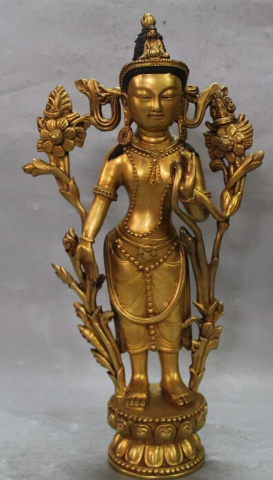 shitou 002672 14" Marked Chinese Pure Bronze 24K Gold Station Lotus Green Tara Buddha Statue
shitou 002672 14" Marked Chinese Pure Bronze 24K Gold Station Lotus Green Tara Buddha Statue