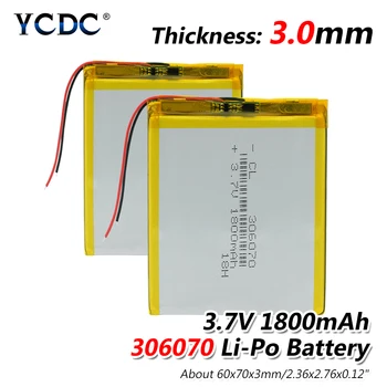 3.7v 1800mah 306070 li-ion Battery For Mp4 Mp5 Dvd Psp Gps Camera Tablet 1/2/4pcs Bluetooth Interphone Speaker For MP4 MP5 GPS
3.7v 1800mah 306070 li-ion Battery For Mp4 Mp5 Dvd Psp Gps Camera Tablet 1/2/4pcs Bluetooth Interphone Speaker For MP4 MP5 GPS