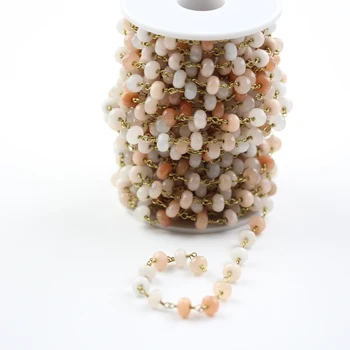 Natural Pink Aventurine Stones Beads in Rondelle Shape,Wire Wrapped Golden Brass Rosary Links Bracelet Earrings Jewelry,5x8mm 
Natural Pink Aventurine Stones Beads in Rondelle Shape,Wire Wrapped Golden Brass Rosary Links Bracelet Earrings Jewelry,5x8mm