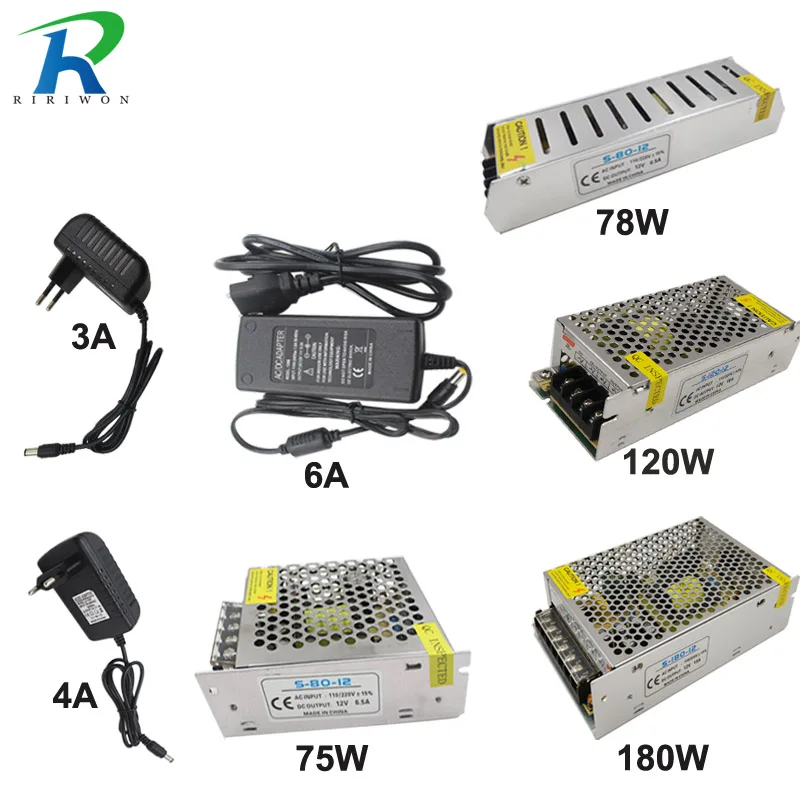 RIRi Won 12V 2A 3A 6A 6.5A 10A 15A 25A 30A 33A DC Switch Switching 24W 75W 120W 180W 300W 360W 400W Power Supply Driver
RIRi Won 12V 2A 3A 6A 6.5A 10A 15A 25A 30A 33A DC Switch Switching 24W 75W 120W 180W 300W 360W 400W Power Supply Driver