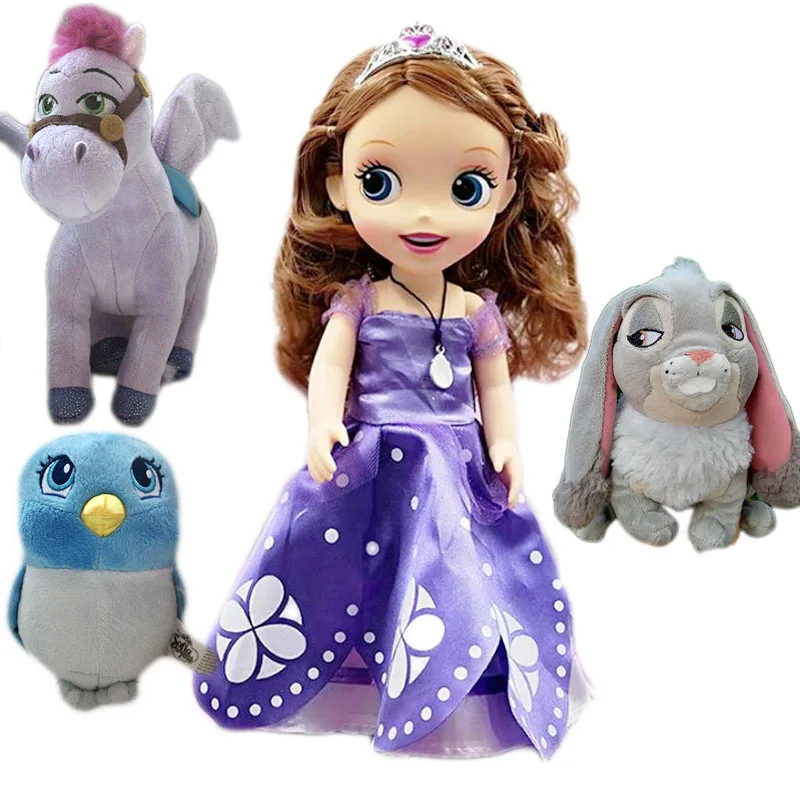 

Sofia The First Princess Sofia Clover Bunny Rabbit Minimus Mia Crackle Plush Doll Toys Soft Plush Doll Toys for Girls