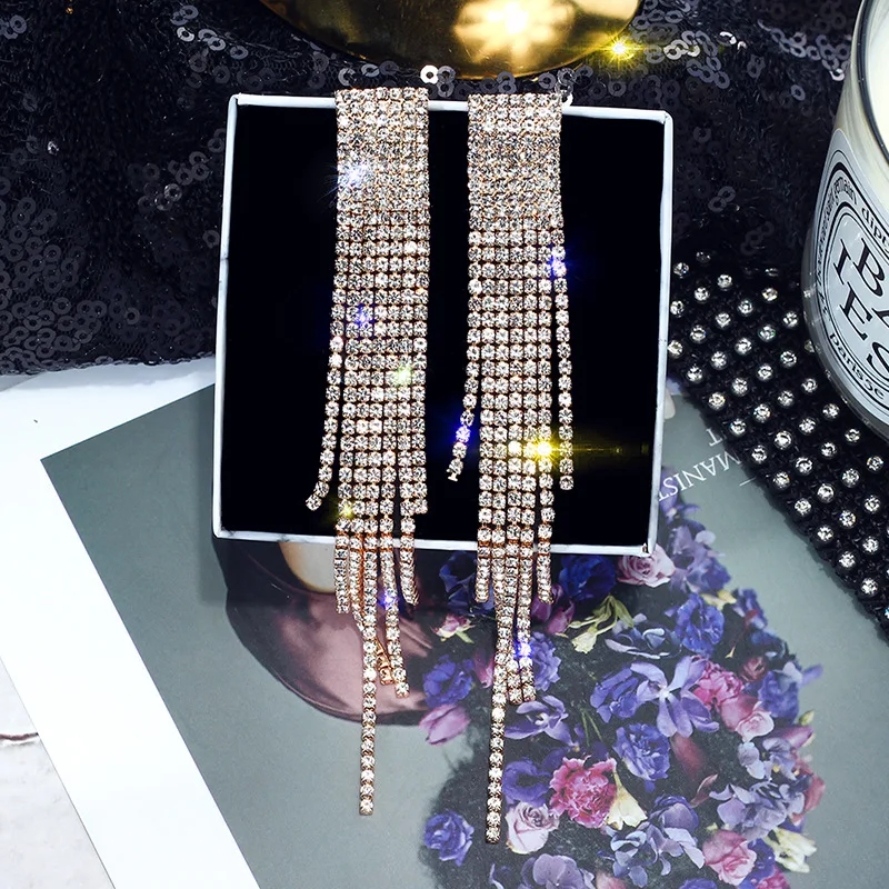 Shiny Side New Fashion Brand Jewelry Crystal Tassel Stud Earrings for Women Statement Gift Elegant Long Earrings Free Shipping
Shiny Side New Fashion Brand Jewelry Crystal Tassel Stud Earrings for Women Statement Gift Elegant Long Earrings Free Shipping