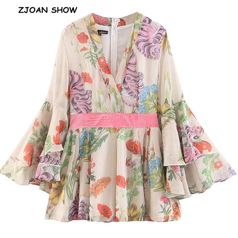 2019 Holiday V neck Gold line Floral Print Short Jumpsuit Sweet Women Ruffles Flare Sleeve Short Pants Chiffon Romper Overalls
2019 Holiday V neck Gold line Floral Print Short Jumpsuit Sweet Women Ruffles Flare Sleeve Short Pants Chiffon Romper Overalls