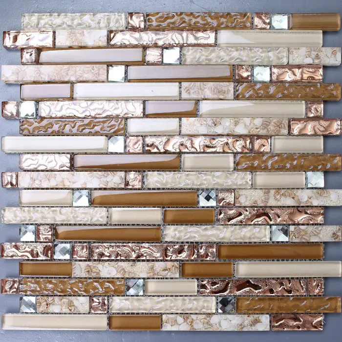 Interlocking Glass Mosaic tile 13 Beveled brown rose gold for kitchen backsplash bathroom stair porch wall deco Sea Shell resin
Interlocking Glass Mosaic tile 13 Beveled brown rose gold for kitchen backsplash bathroom stair porch wall deco Sea Shell resin
