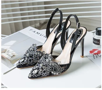 Pointed Toe Sandalias Mujer 2020 Stilettos Ladies Shoes Slingback Pumps Bling Rhinestones High Heel Summer Wedding Sandals Women
Pointed Toe Sandalias Mujer 2020 Stilettos Ladies Shoes Slingback Pumps Bling Rhinestones High Heel Summer Wedding Sandals Women