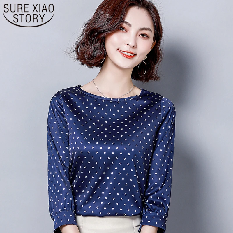 2019 Spring new women chiffon The large size fashion shirt Round neck Nine points Lady sleeve Dot pattern office blusas 2528 50
2019 Spring new women chiffon The large size fashion shirt Round neck Nine points Lady sleeve Dot pattern office blusas 2528 50