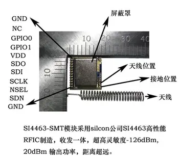 Ultra small SI4463 wireless module / long distance / si4432 / through the wall king / si4463 / 915M / 2000 meters
Ultra small SI4463 wireless module / long distance / si4432 / through the wall king / si4463 / 915M / 2000 meters