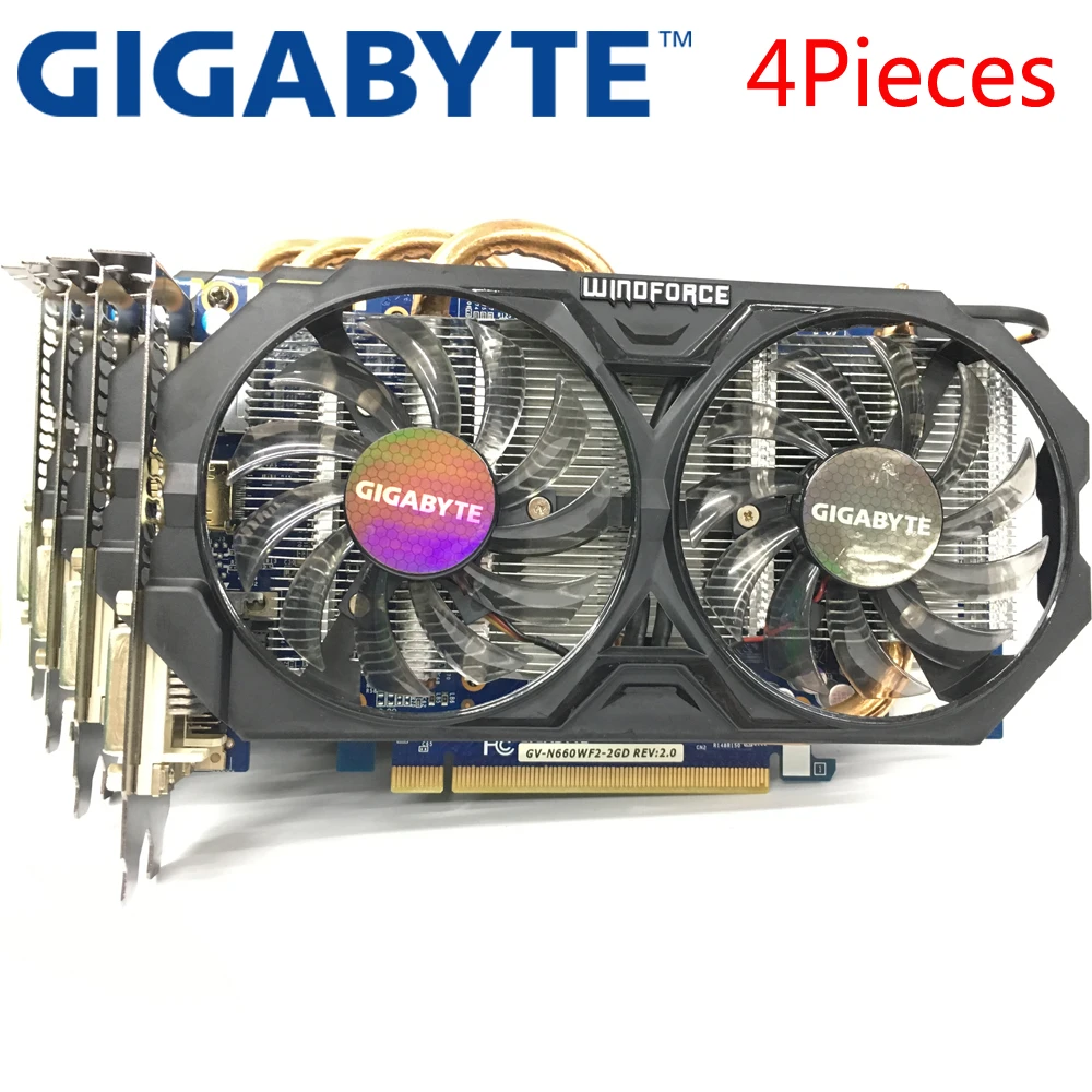 GIGABYTE 4Pieces Graphics Card GTX 660 2GB 192Bit GDDR5 Video Cards for nVIDIA Geforce Used VGA Cards stronger than GTX 750 TI
GIGABYTE 4Pieces Graphics Card GTX 660 2GB 192Bit GDDR5 Video Cards for nVIDIA Geforce Used VGA Cards stronger than GTX 750 TI