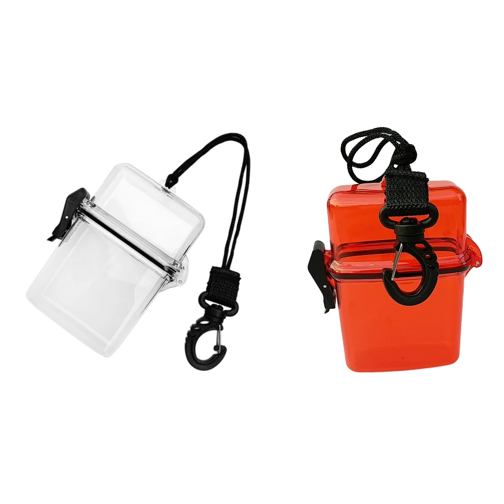 Scuba Diving Kayaking Waterproof Dry Box Container Storage Holder Case & Lanyard Swivel Snap Clip for Snorkeling Surfing