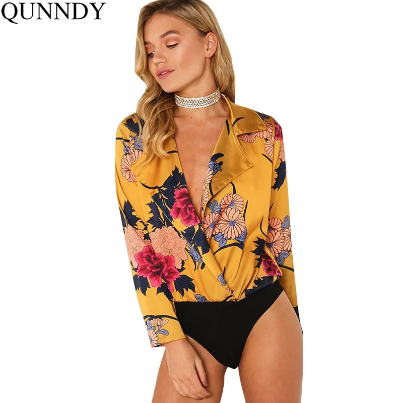 Qunndy One Piece Sexy Bodysuits Floral Print Romper Bodycon Bandage Women Slim Short Long Sleeve V-Neck Summer Spring Bodysuits
Qunndy One Piece Sexy Bodysuits Floral Print Romper Bodycon Bandage Women Slim Short Long Sleeve V-Neck Summer Spring Bodysuits