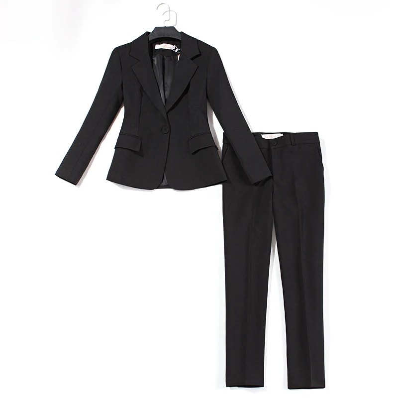 Suit suit female OL overalls professional wear jacket nine pants 2 sets of women's fashion new fashion black dress suit two sets
Suit suit female OL overalls professional wear jacket nine pants 2 sets of women's fashion new fashion black dress suit two sets