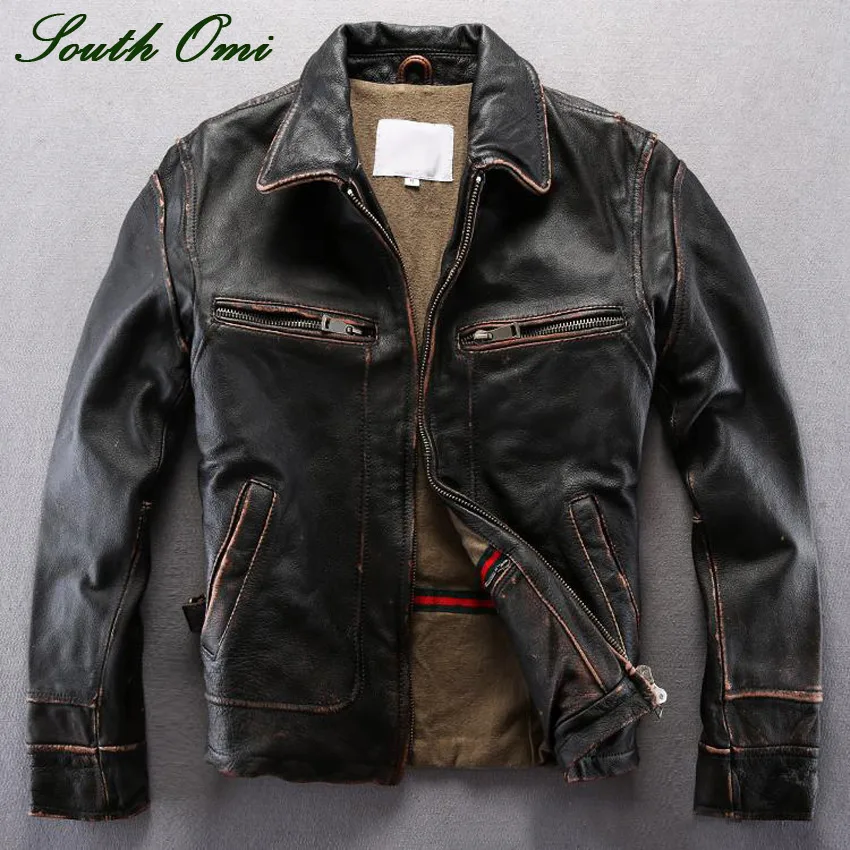 Vintage Men's Distressed Calfskin Leather Jacket Leather Skin Blazer High Quality Coat Jacket Winter Shearling Pilot
Vintage Men's Distressed Calfskin Leather Jacket Leather Skin Blazer High Quality Coat Jacket Winter Shearling Pilot