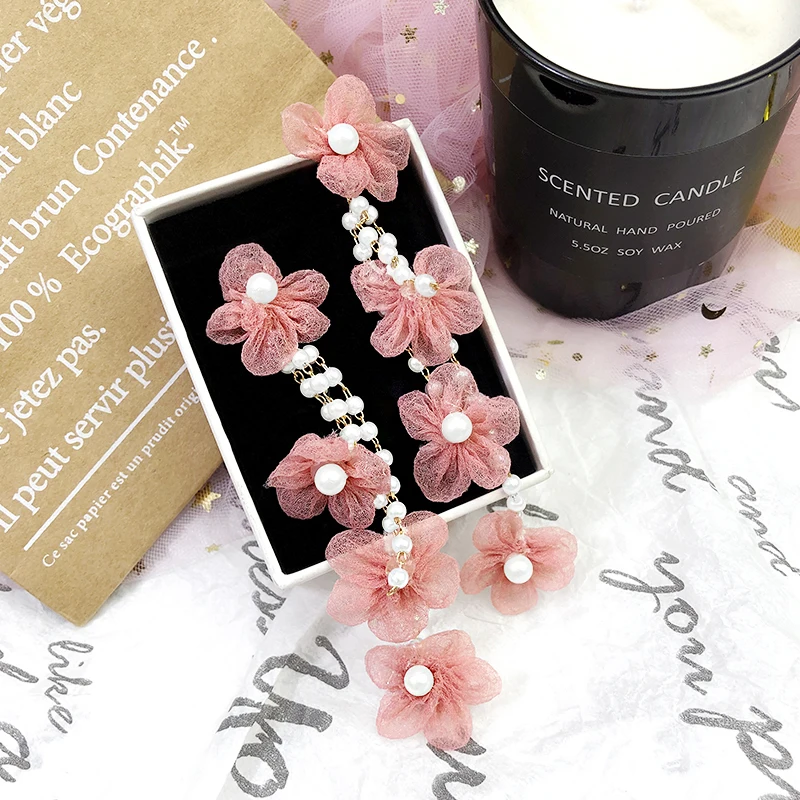 New Fashionable Yarn Plant Pendant Earrings Floral Pearl Long Tassel Earrings Elegant For Women 
New Fashionable Yarn Plant Pendant Earrings Floral Pearl Long Tassel Earrings Elegant For Women