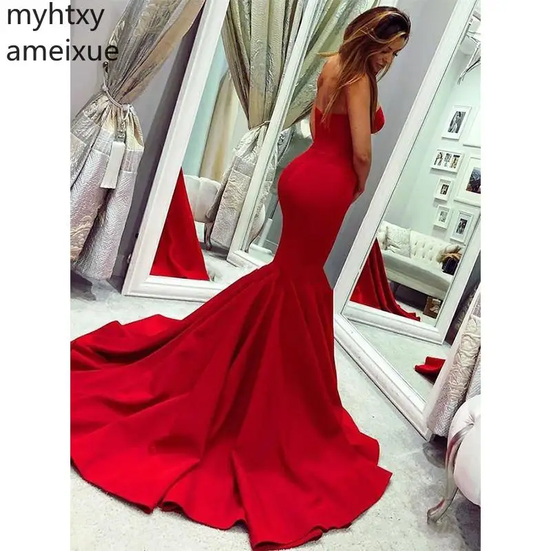 Gorgeous Red Sexy Mermaid Evening Dress 2019 Sweet Heart Backless Sweep Train Long Formal Prom Party Gowns Fiesta Robe De Soiree
Gorgeous Red Sexy Mermaid Evening Dress 2019 Sweet Heart Backless Sweep Train Long Formal Prom Party Gowns Fiesta Robe De Soiree