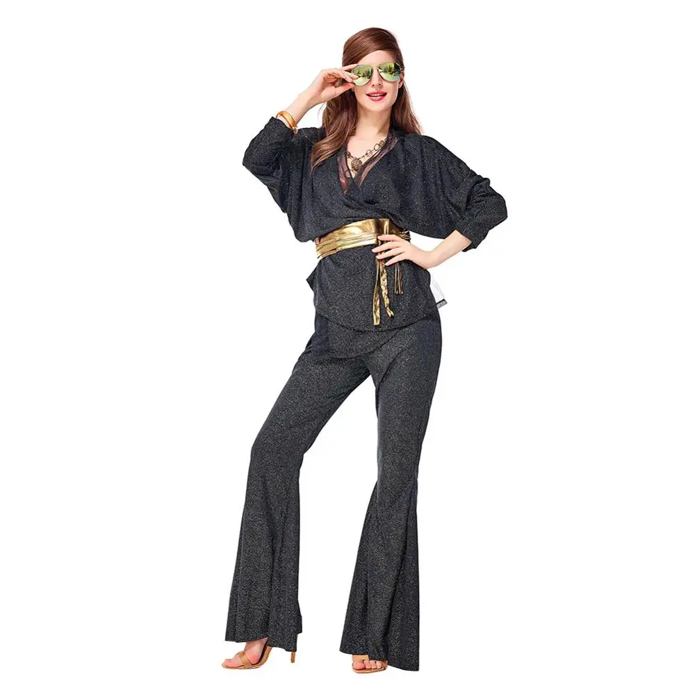 Women Adult 60s Disco Role Playing Hippie Cosplay Costume Top Betl Flared PanFull Suit Halloween Carnival Costume For Girl Women
Women Adult 60s Disco Role Playing Hippie Cosplay Costume Top Betl Flared PanFull Suit Halloween Carnival Costume For Girl Women