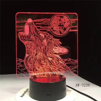 Full-moon Night Howl Wolf 3D LED Acrylic RGB Night Light USB Touch Control Home Kids Desk Lamp Child New Christmas Gift AW-3226
Full-moon Night Howl Wolf 3D LED Acrylic RGB Night Light USB Touch Control Home Kids Desk Lamp Child New Christmas Gift AW-3226