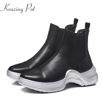 Krazing Pot 2019 full grain leather brand boots style western design slip on solid color superstar keep warm ankle boots L1f2
Krazing Pot 2019 full grain leather brand boots style western design slip on solid color superstar keep warm ankle boots L1f2