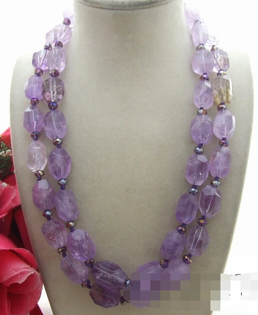 free shipping free shipping 2Strds Ametrine Nugget&Crystal Necklace