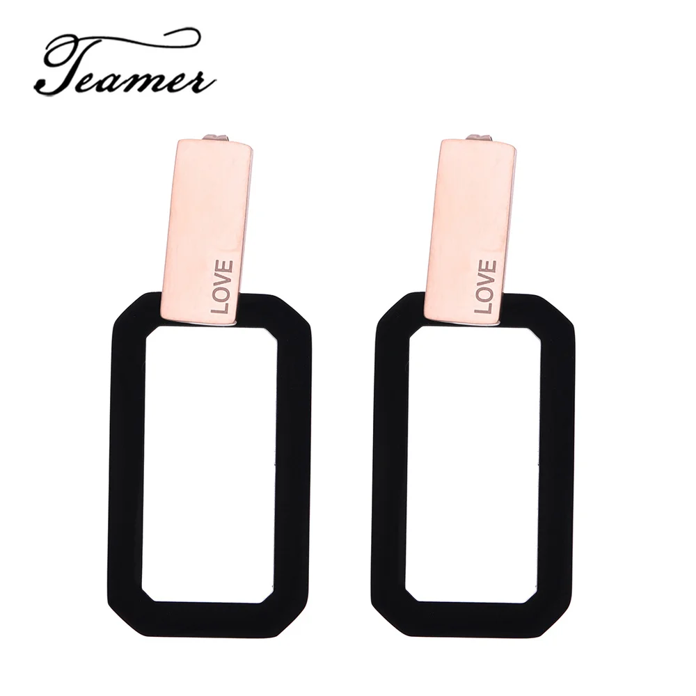 Teamer Love Letter Engraved Stainless Steel Earrings for Women OL Statement Drop Dangle Earrings Geometric Bijoux Brincos 2019
Teamer Love Letter Engraved Stainless Steel Earrings for Women OL Statement Drop Dangle Earrings Geometric Bijoux Brincos 2019