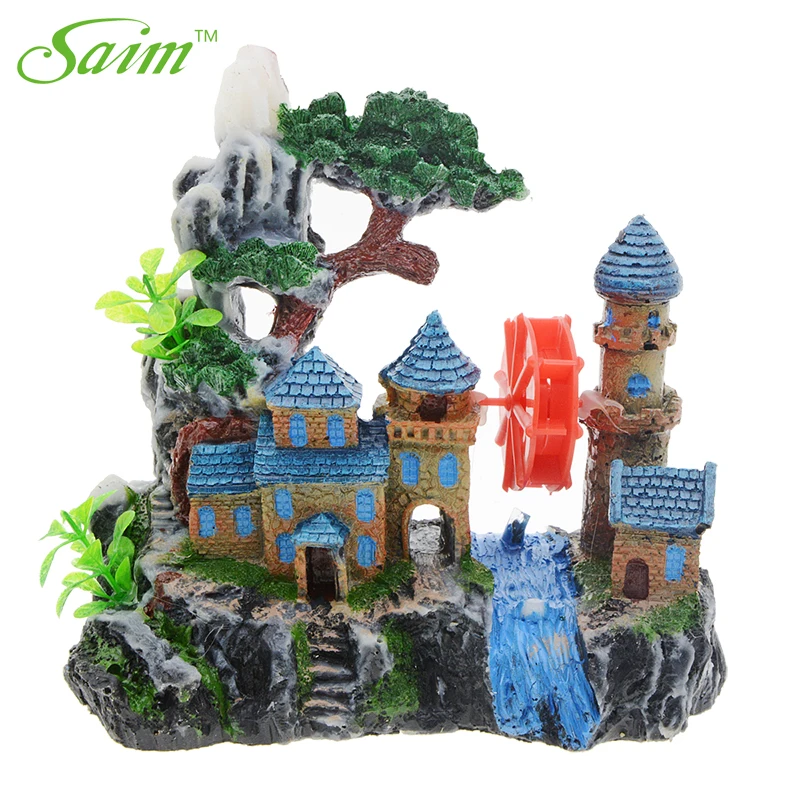 Creative Castle Aquarium Decoration Resin Mountain View Fish Tank Ornaments Waterwheel Air Stone Green Tree Aquarium Accessories
Creative Castle Aquarium Decoration Resin Mountain View Fish Tank Ornaments Waterwheel Air Stone Green Tree Aquarium Accessories