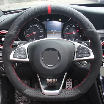Black Leather Suede DIY Hand-stitched Car Steering Wheel Cover for Mercedes-Benz C200 C250 C300 B250 B260 A200 A250 Sport CLA220
Black Leather Suede DIY Hand-stitched Car Steering Wheel Cover for Mercedes-Benz C200 C250 C300 B250 B260 A200 A250 Sport CLA220