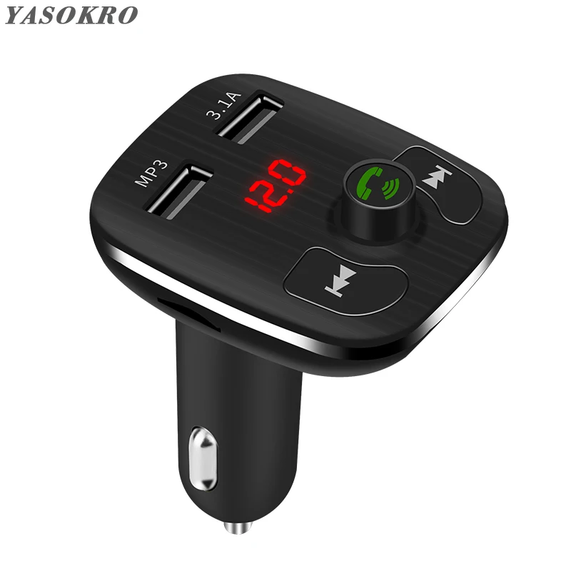 FM Transmitter Modulator Bluetooth Handsfree Car Kit Support TF Card & U Disk Audio Player with Dual USB Charger | Автомобили и