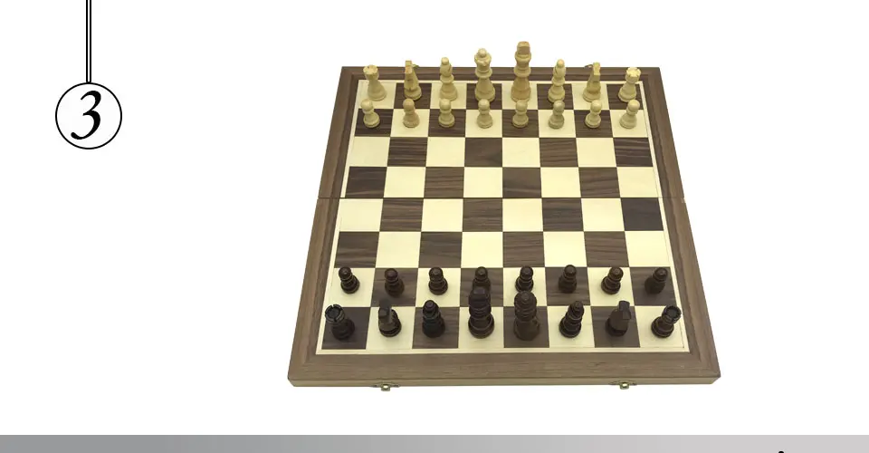 Easytoday Magnetic Folding Chess Games Set Wooden Chessboard Solid Wood Chess Pieces High-quality Table Entertainment Games Gift (3)