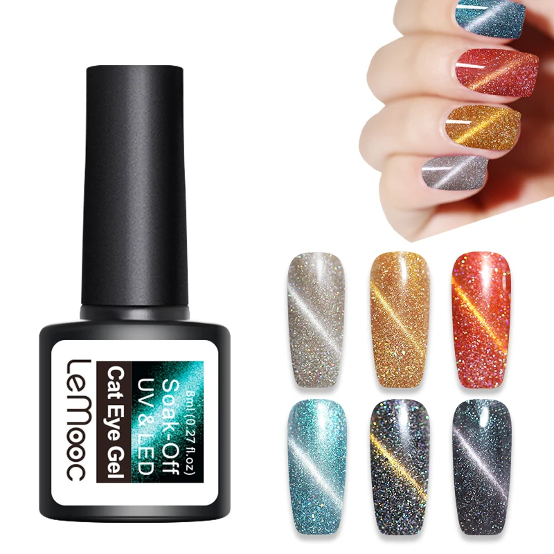 LEMOOC 8ml Holographic 3D Cat Eye Nail Gel Polish Soak Off UV Gel Varnish Laser Glitter Nail Art Laquer
LEMOOC 8ml Holographic 3D Cat Eye Nail Gel Polish Soak Off UV Gel Varnish Laser Glitter Nail Art Laquer