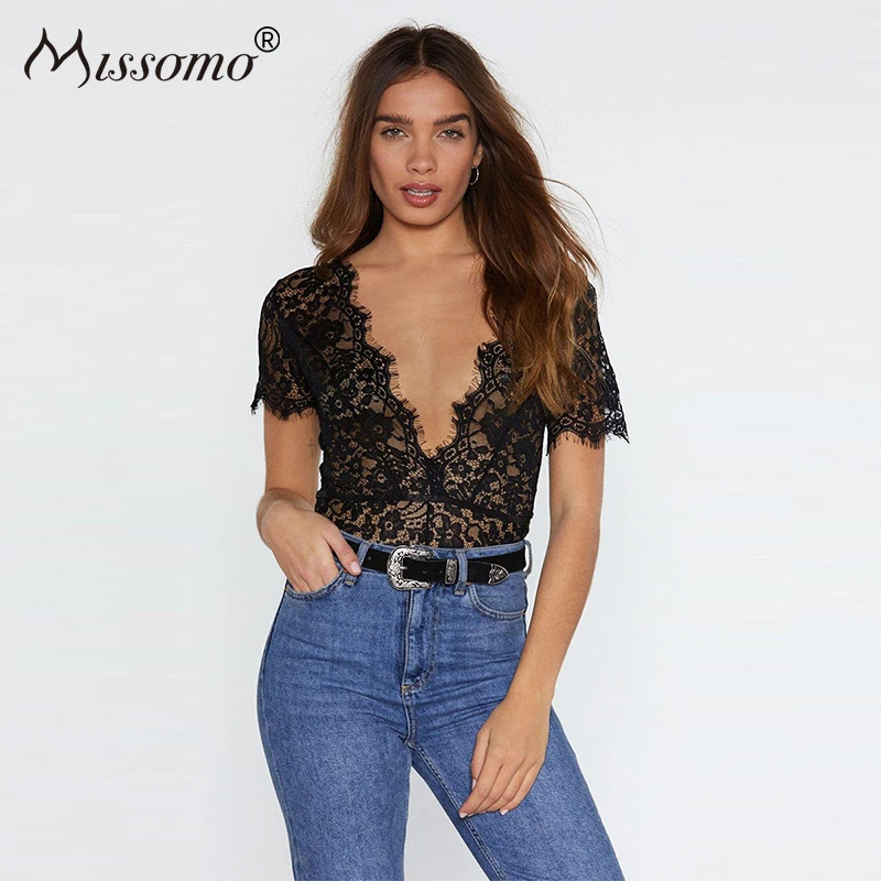 Missomo 2019 Female Style Personality Eyelash Lace Full Cup Stitching Perspective Deep V-neck Comfortable Summer Women Jumpsuit
Missomo 2019 Female Style Personality Eyelash Lace Full Cup Stitching Perspective Deep V-neck Comfortable Summer Women Jumpsuit