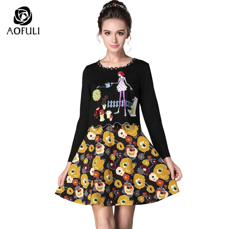 S- 4xl 5xl Cartoon Girls Embroidered Floral Printed Dress Women Brand Long Sleeve Autumn Dress Casual Big Size Clothes 5918
S- 4xl 5xl Cartoon Girls Embroidered Floral Printed Dress Women Brand Long Sleeve Autumn Dress Casual Big Size Clothes 5918