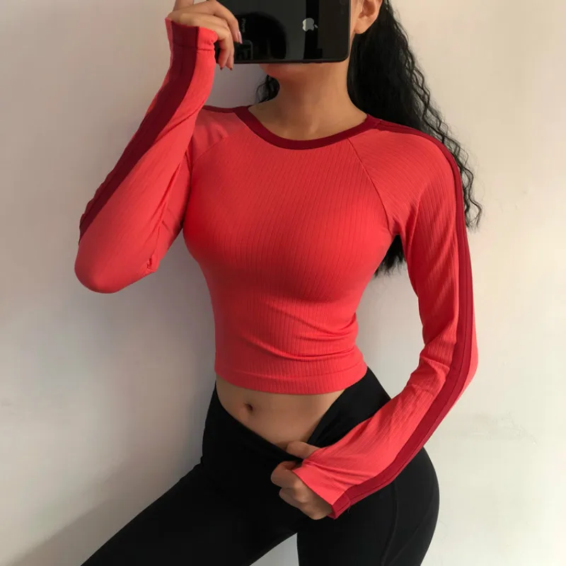 Color Blocking Gym Crop Tops Long Sleeves Women Yoga Sports T Shirts Slim Fit Running Training Sweat Shirt with Thumb Hole
Color Blocking Gym Crop Tops Long Sleeves Women Yoga Sports T Shirts Slim Fit Running Training Sweat Shirt with Thumb Hole