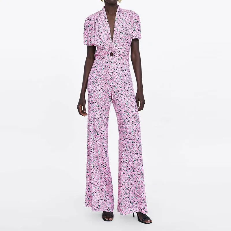 2019 Short Sleeve Two Piece Set Women Summer Club Outfit Floral Tops High Waist Wide Leg Trousers Sets Matching Sets
2019 Short Sleeve Two Piece Set Women Summer Club Outfit Floral Tops High Waist Wide Leg Trousers Sets Matching Sets