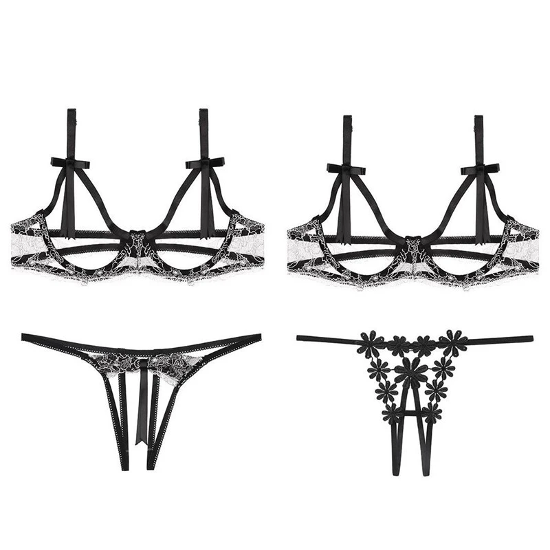 Women Sexy Lingerie Set Lace Embroidery Open Bra Sexy Hot Erotic Costumes Transparent Underwear Temptation Crotchless Sleepwear
Women Sexy Lingerie Set Lace Embroidery Open Bra Sexy Hot Erotic Costumes Transparent Underwear Temptation Crotchless Sleepwear