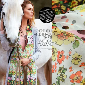 Chiffon fabric fresh small floral polka dot stitching perspective elegant dress silk chiffon fabric silk fabric summer scarf
Chiffon fabric fresh small floral polka dot stitching perspective elegant dress silk chiffon fabric silk fabric summer scarf